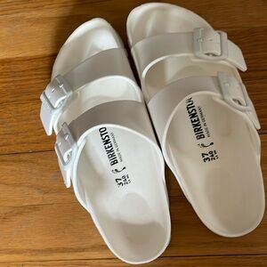 White rubber Birkenstocks